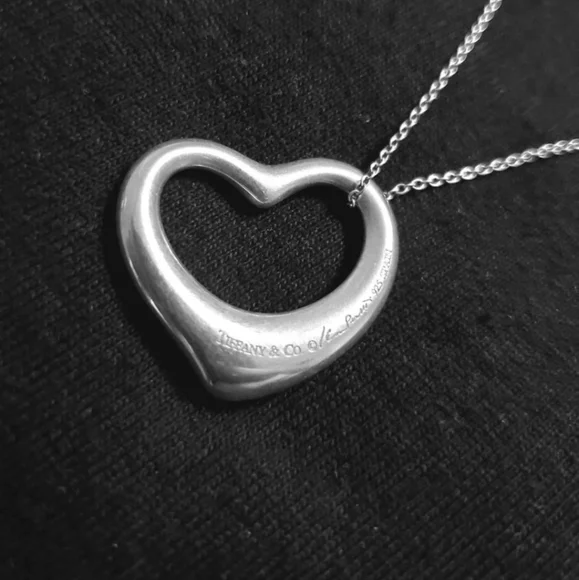Tiffany Open Heart Pendant and Necklace - Picture 1 of 6